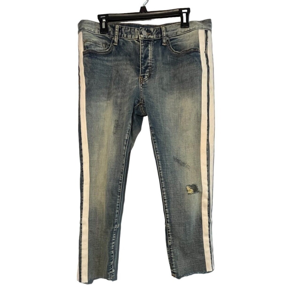 mnmi Men's Cutoff Jeans Distressed Frayed Short Hem 33‎ 25" Inseam Capri Style